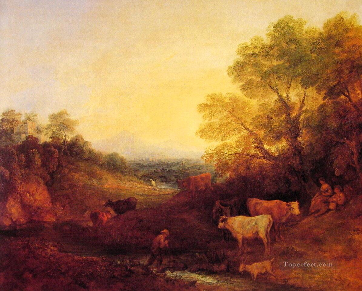 Landscape with Cattle Thomas Gainsborough Oil Paintings